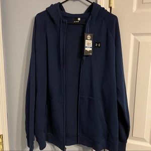 NWT navy men’s under armour zip up hoodie